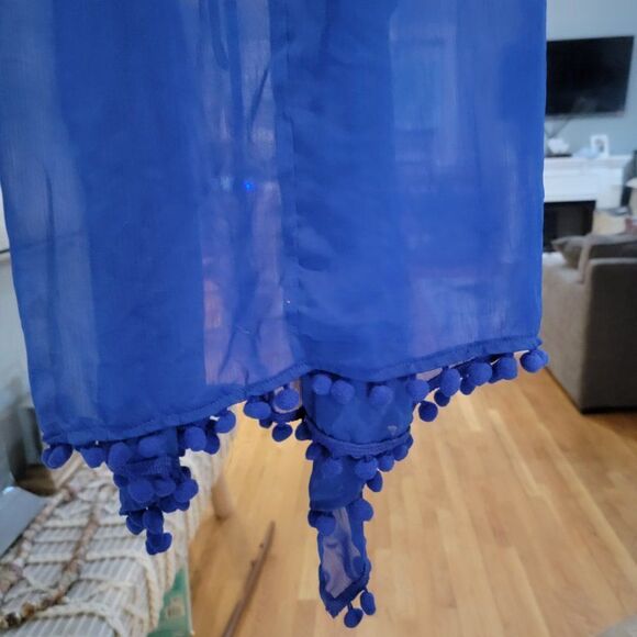 Ellen Tracy Women's Blue Loose Flowy Bathing Suit Cover Up Tunic wrap Size XL - Picture 9 of 15